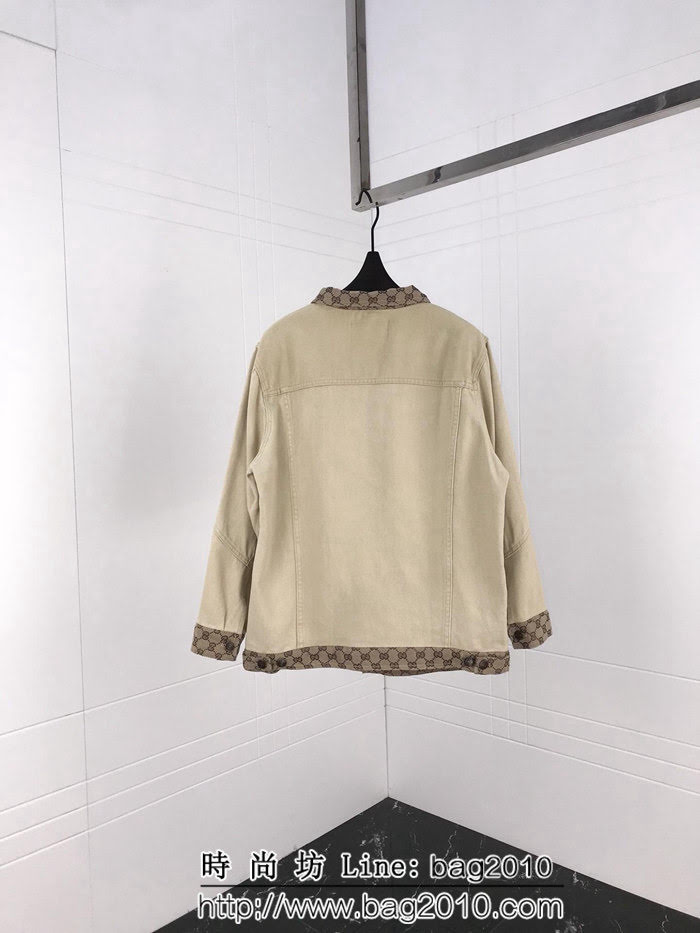 GUCCI古馳 Vintage日版 古著提花拼接 水洗做舊牛仔夾克 情侶款 ydi1313